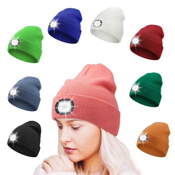 Outdoor Cycling LED Knitted Beanie Hat