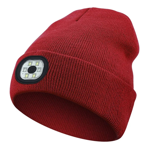 Outdoor Cycling LED Knitted Beanie Hat
