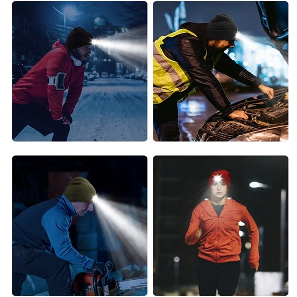 Outdoor Cycling LED Knitted Beanie Hat