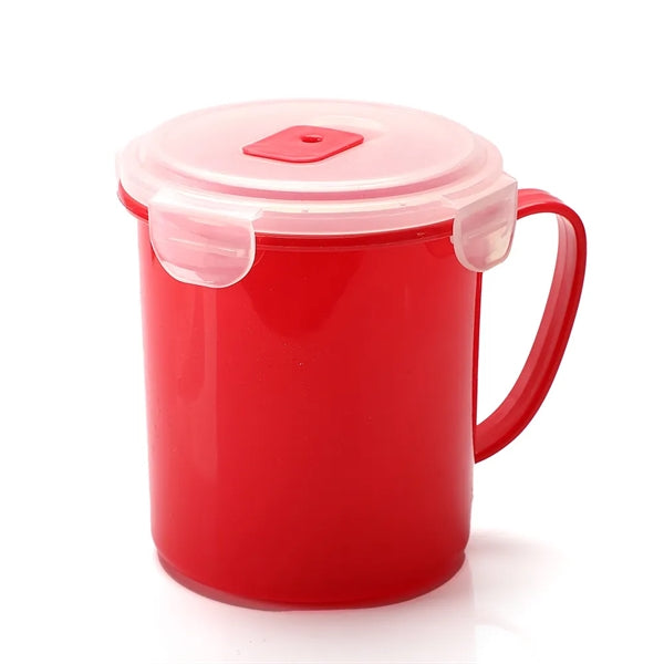 Plastic Soup Mug With Easy Locking Clips Lid