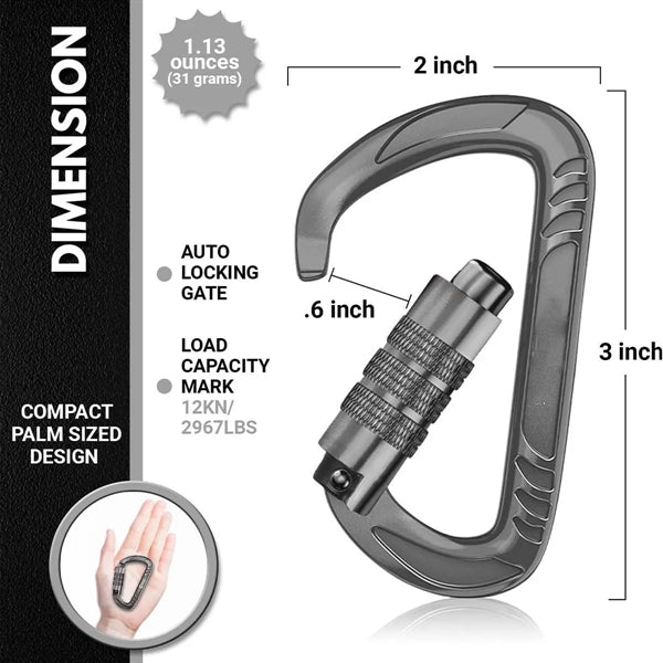 Multifunctional Top-grade Aerospace Aluminum Carabiner Clip