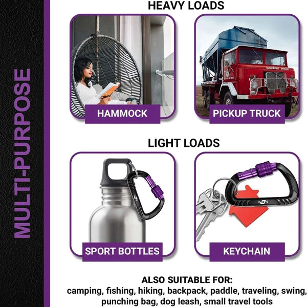 Multifunctional Top-grade Aerospace Aluminum Carabiner Clip