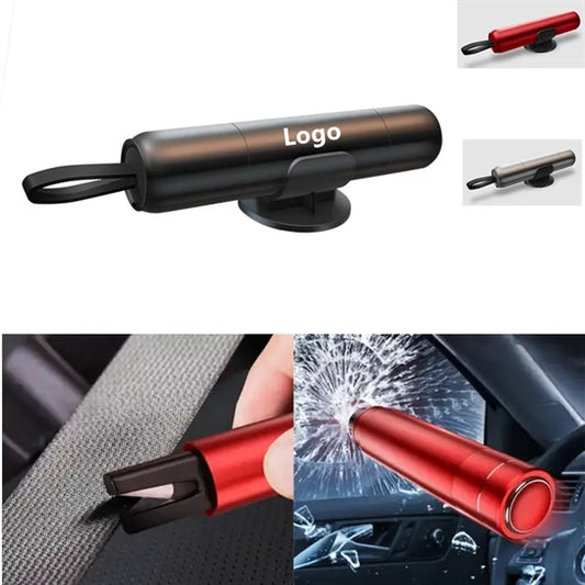 2 In 1 Car Safety Hammer Window Glass Breaker
