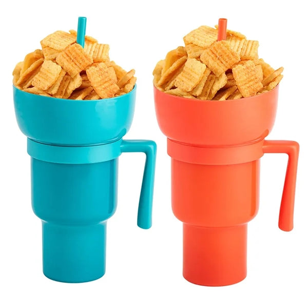Cinema 2-in-1 Snack and Drink Cup 32oz Plastic Tumbler