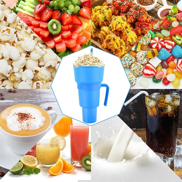 Cinema 2-in-1 Snack and Drink Cup 32oz Plastic Tumbler