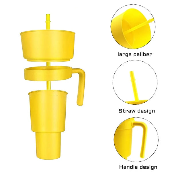 Cinema 2-in-1 Snack and Drink Cup 32oz Plastic Tumbler