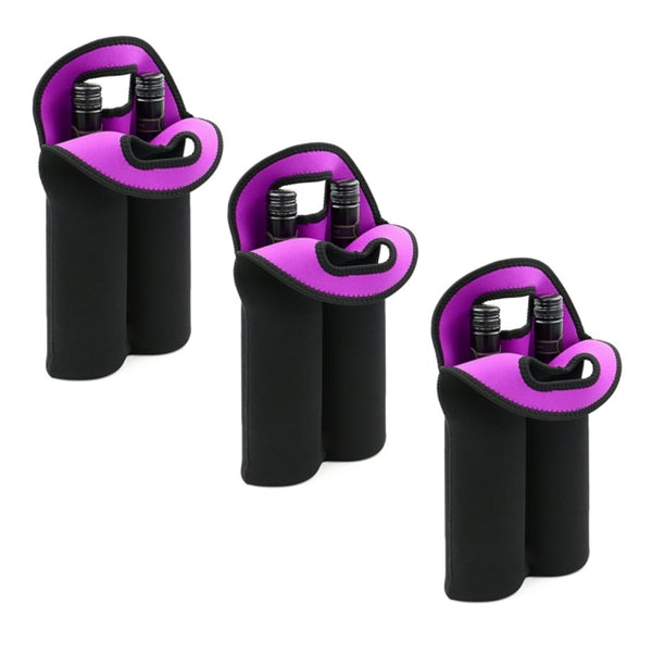 Two Bottles Neoprene Wine TOTE (9" W x 14" H )