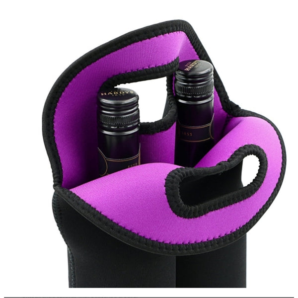 Two Bottles Neoprene Wine TOTE (9" W x 14" H )