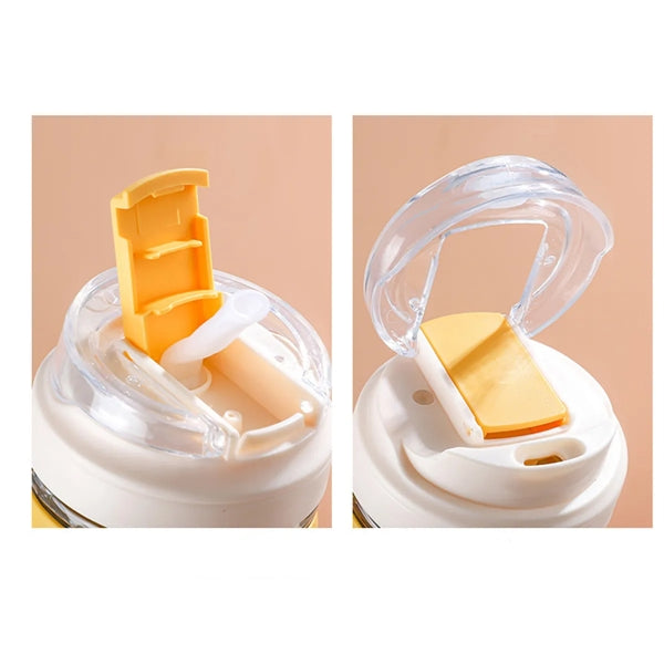 Coffee Drinking Silicone Sleeve Clear Cup with Lid and Straw