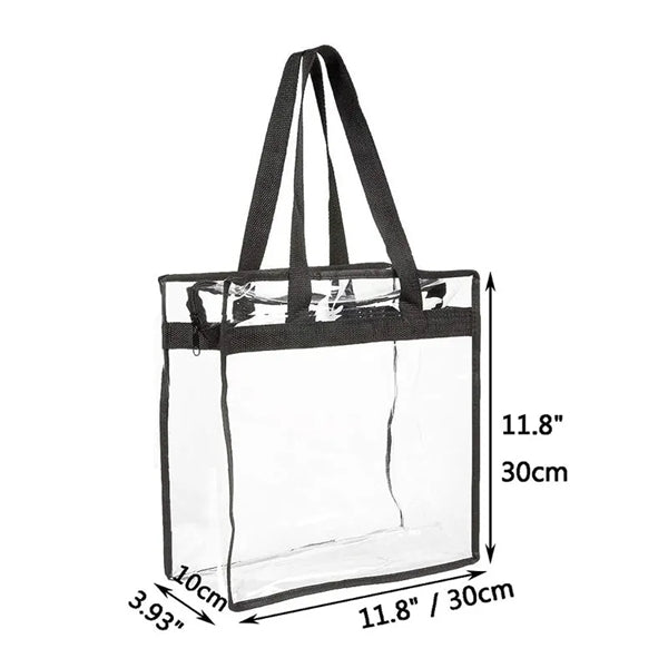 Clear Stadium Tote Zipper Bag