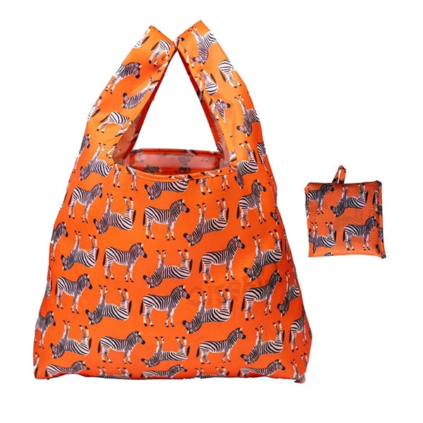 Full Color Foldable Grocery Totes with Carry Pouch