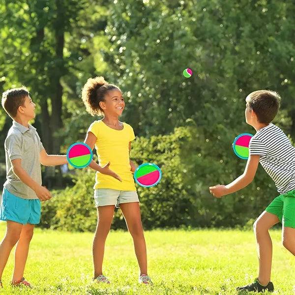 Toss catch sticky target ball set