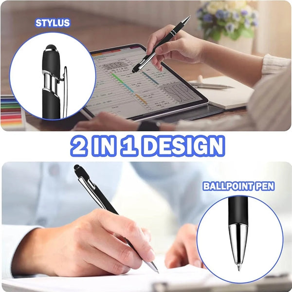 Soft-Touch Aluminum Metal Ballpoint Pen w/ Stylus