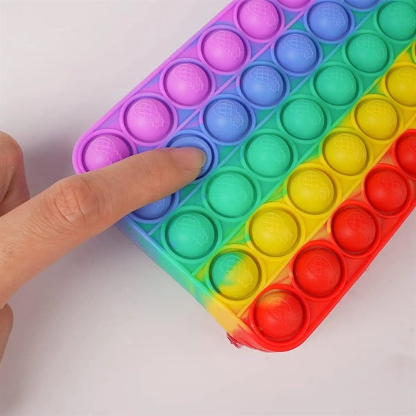 Rainbow Silicone Pop Bubble Pencil Box