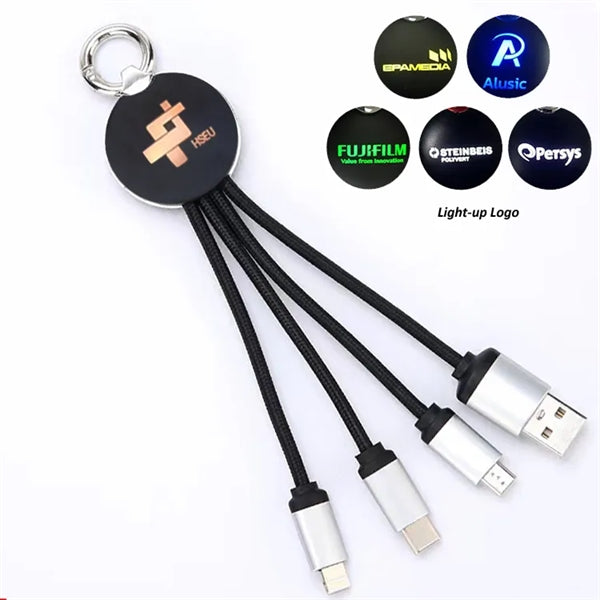 5000mAh Power Bank Kit with 3 in 1 Cable (Lightup Logo)