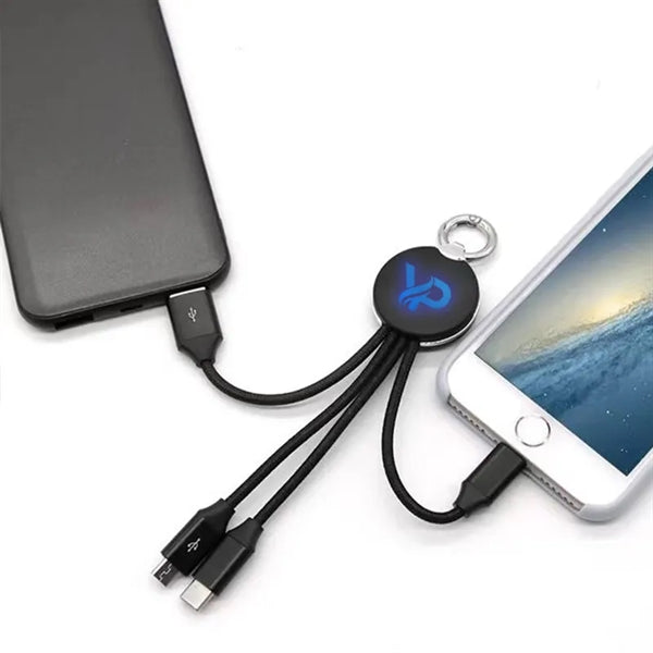 Light-Up Your Logo Power Bank & 3 in 1 Charging Cable