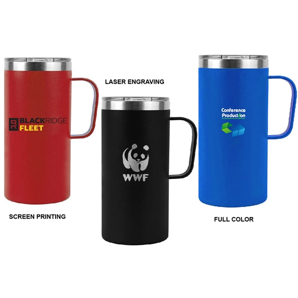 20 oz. Stainless Steel Vacuum Travel Mug With Handle