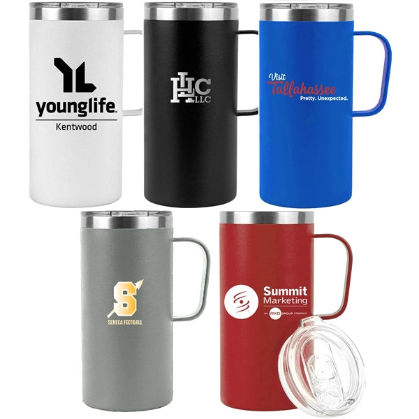 20 oz. Stainless Steel Vacuum Travel Mug With Handle