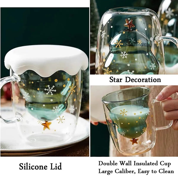 10Oz Christmas Double Wall Glass