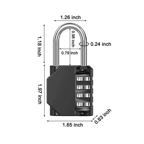 4 Digit Code Combination Padlock Portable