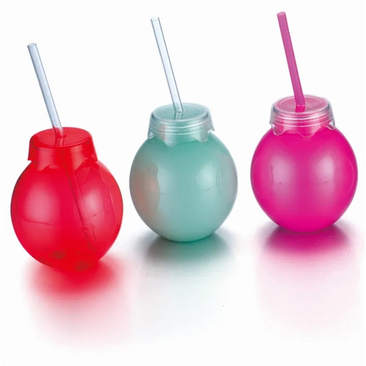 14oz Plastic Christmas Ornaments Cup with Straw