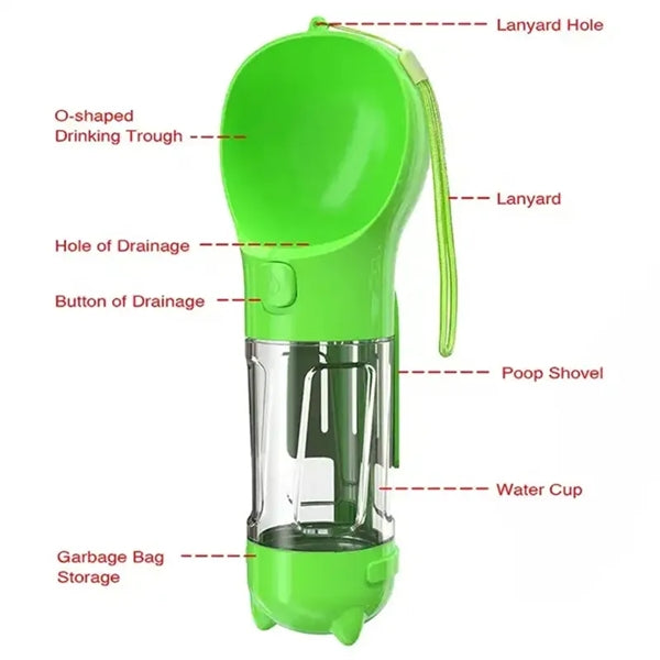 Portable Multifunctional Pet Dog Water Bottle Dispenser