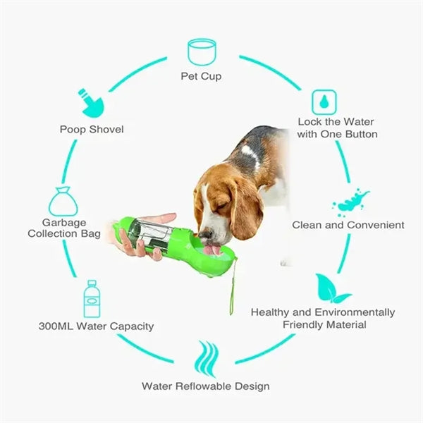 Portable Multifunctional Pet Dog Water Bottle Dispenser