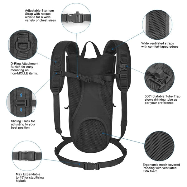 Tactical Hydration Backpack With Water Bladder