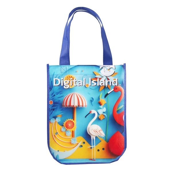 Sublimated Curved Bottom Tote - 12"H x 9 1/2"W x 4 1/2"D