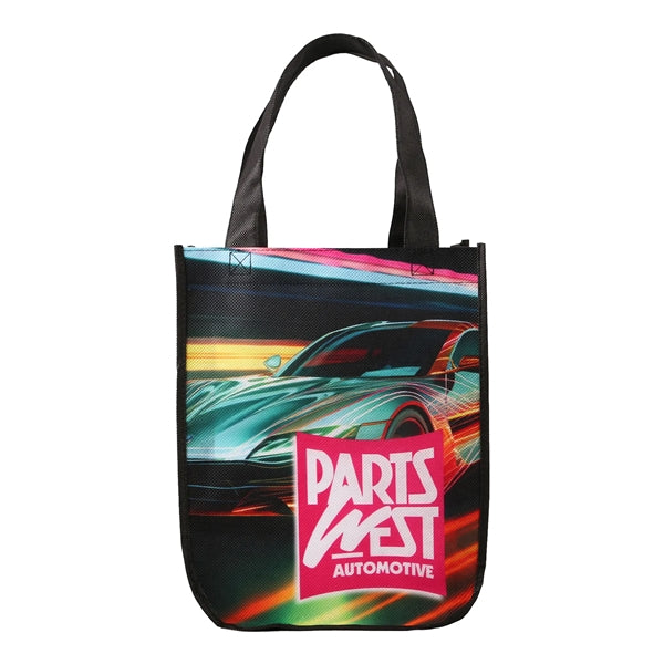 Sublimated Curved Bottom Tote - 12"H x 9 1/2"W x 4 1/2"D