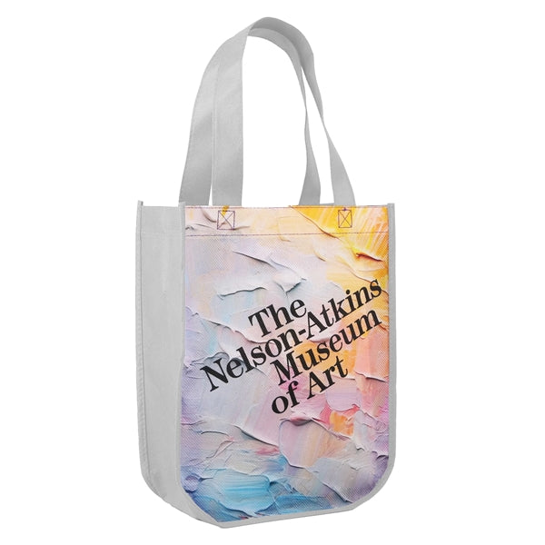 Sublimated Curved Bottom Tote - 12"H x 9 1/2"W x 4 1/2"D