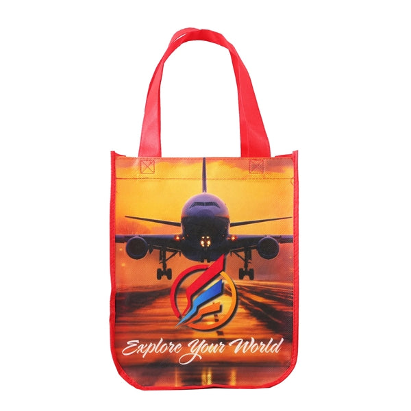 Sublimated Curved Bottom Tote - 12"H x 9 1/2"W x 4 1/2"D