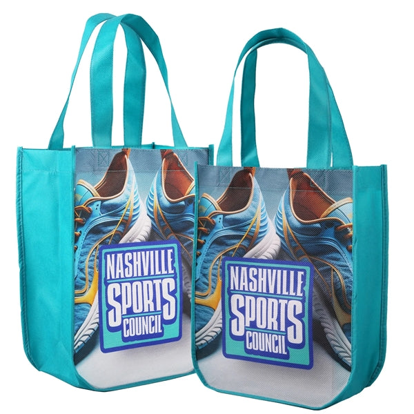 Sublimated Curved Bottom Tote - Front and Back