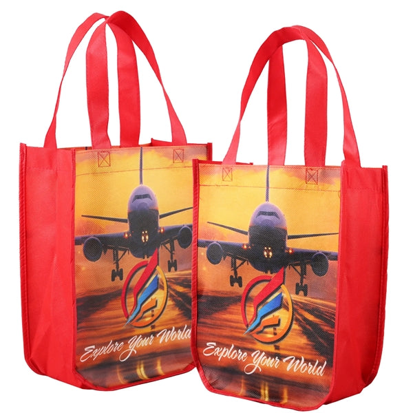 Sublimated Curved Bottom Tote - Front and Back