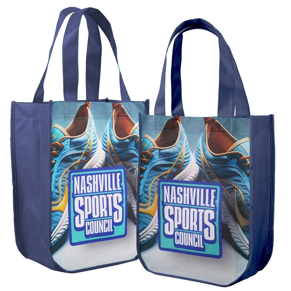 Sublimated Curved Bottom Tote - Front and Back