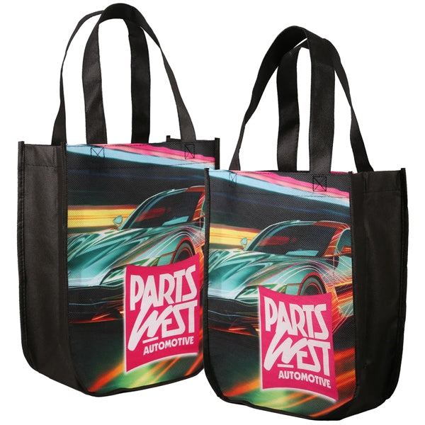 Sublimated Curved Bottom Tote - Front and Back