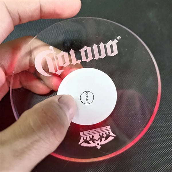 Acrylic Led Luminous Round Clear Cup Mat Drink Coaster