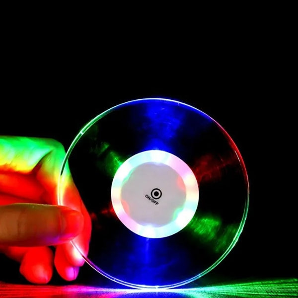 Acrylic Led Luminous Round Clear Cup Mat Drink Coaster