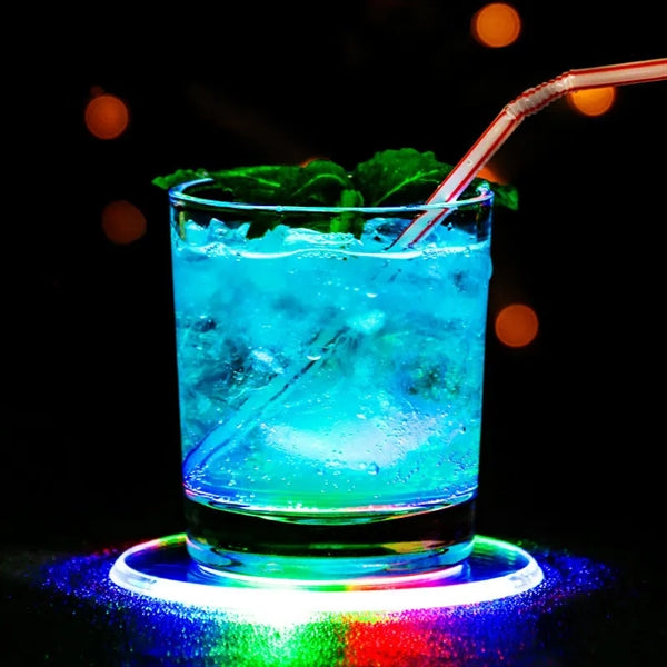 Acrylic Led Luminous Round Clear Cup Mat Drink Coaster
