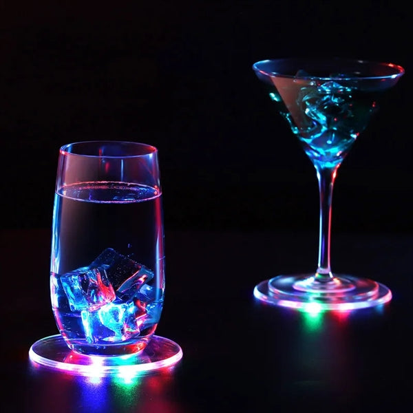 Acrylic Led Luminous Round Clear Cup Mat Drink Coaster