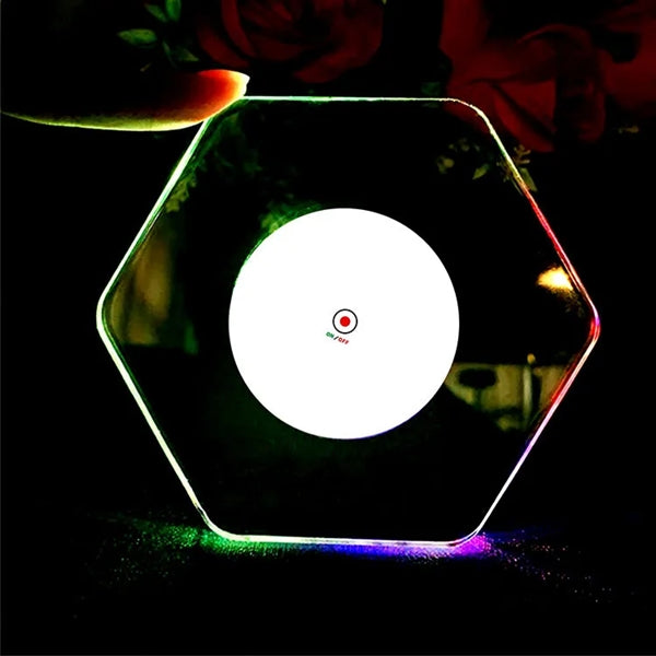 Acrylic Led Luminous Round Clear Cup Mat Drink Coaster