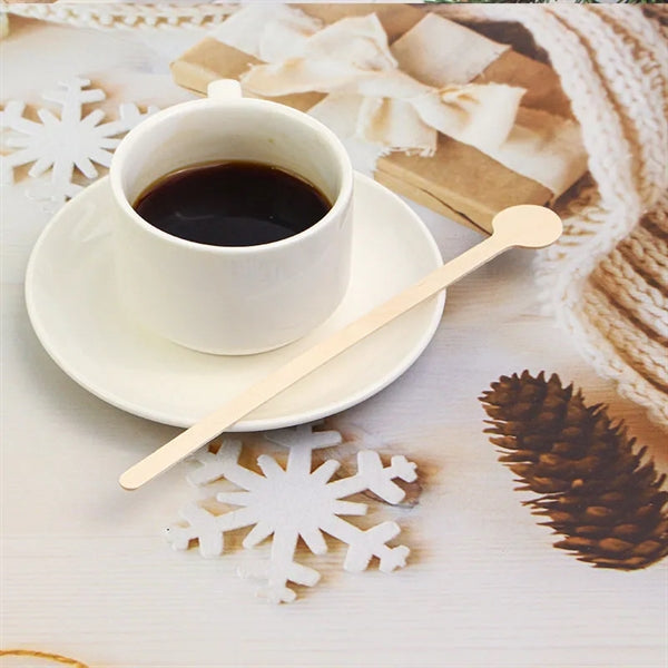 Round Top Wood Drink Stirrer Food Pick Stir Stick