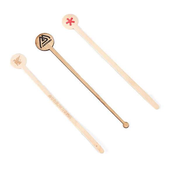 Round Top Wood Drink Stirrer Food Pick Stir Stick