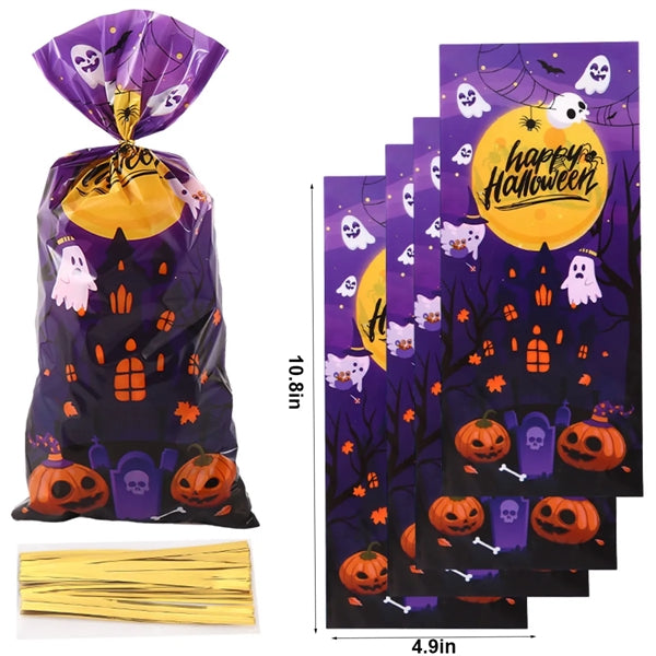 100pcs Halloween Treats Bags
