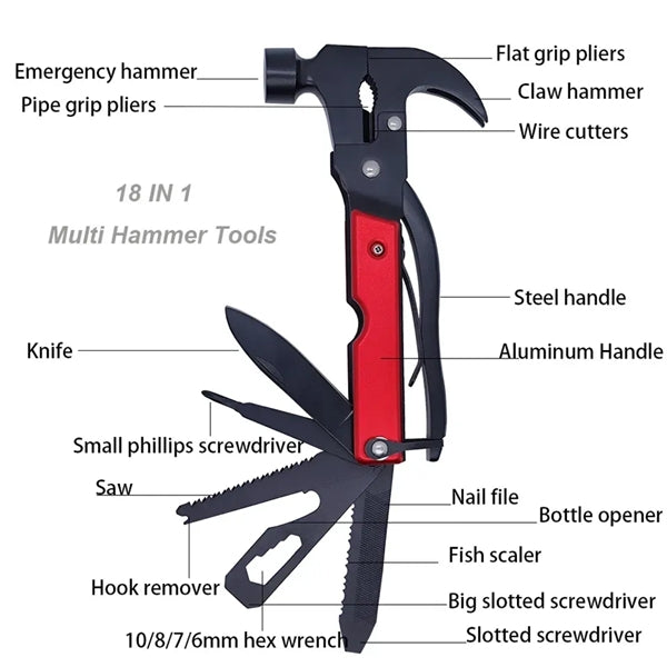 Multifunction Survival Claw Hammer Multitool