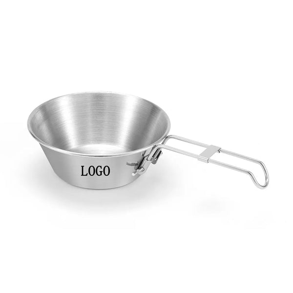 300ML Stainless Steel Camping Bowl with Foldable Handle