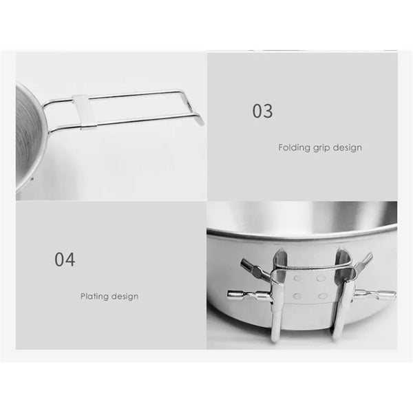 300ML Stainless Steel Camping Bowl with Foldable Handle