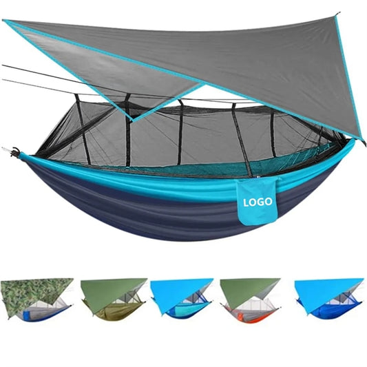 Portable Camping Hammock With Rian Fly And Mosquito Net