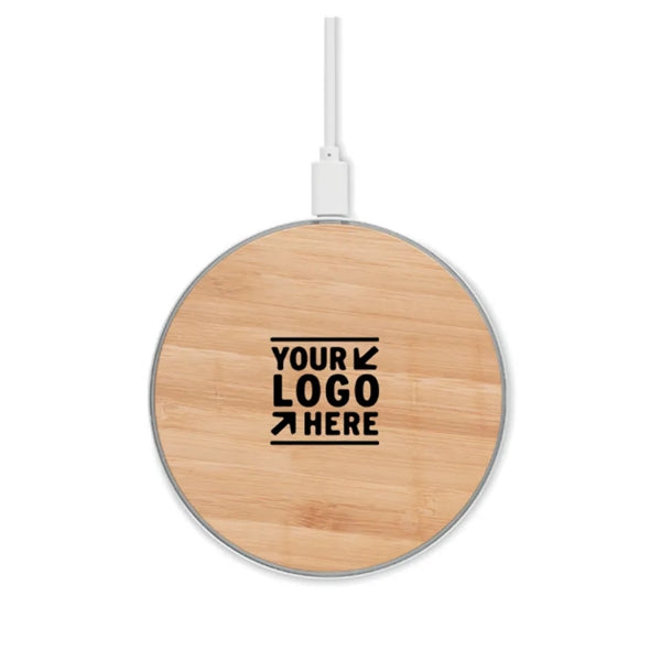 10W Wooden Round Aluminum Wireless Charger