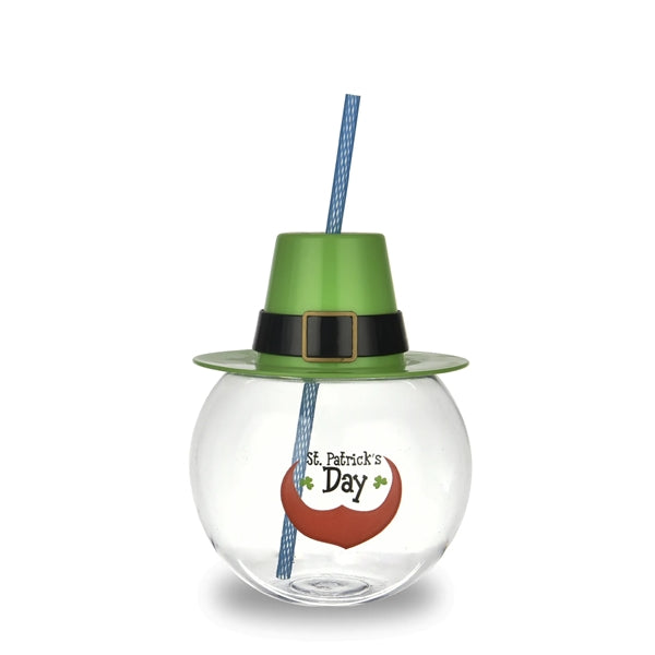 24oz Round Christmas Halloween Cowboy Holiday Straw Cup